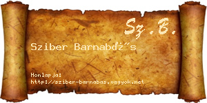 Sziber Barnabás névjegykártya
